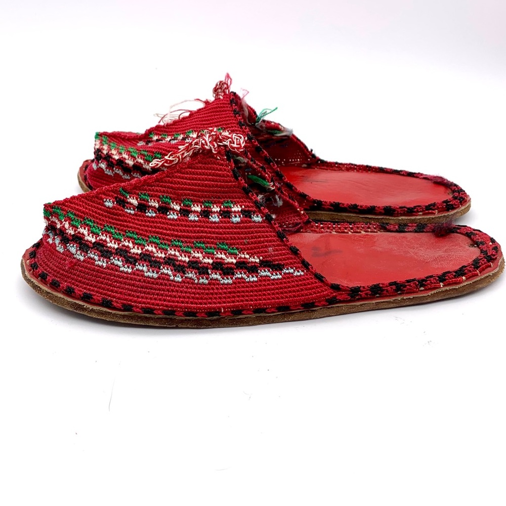 Handmade Woven Ethnic Slide Tassel Flat Mule